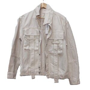 Naked Wardrobe Denim Jacket in Cream